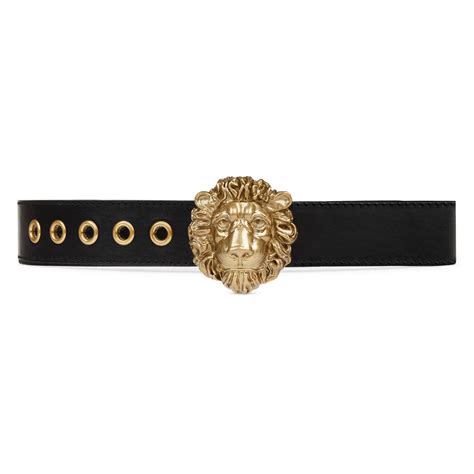 gucci belt lion head buckle